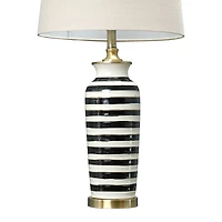 Hello Honey® Black & White Striped Ceramic Table Lamp