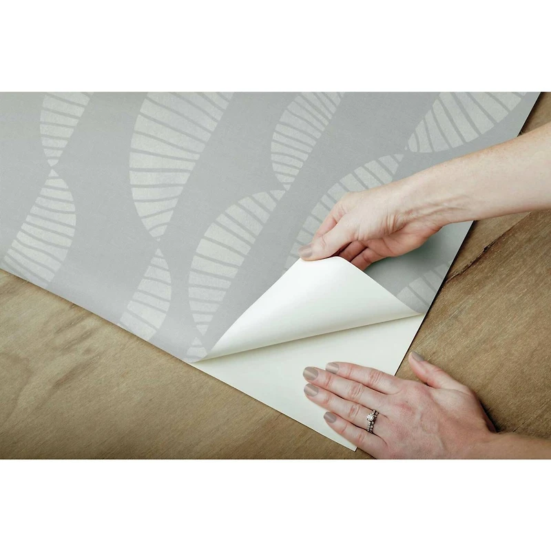 RoomMates Gray Seychelles Wave Peel & Stick Wallpaper