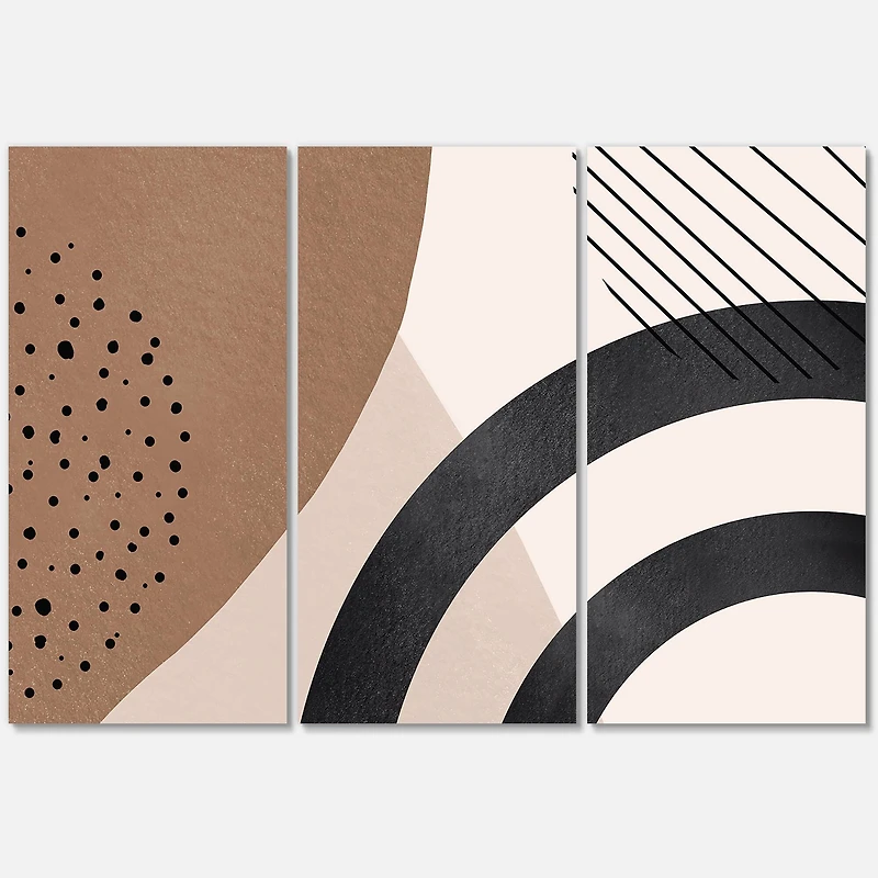 Designart - Abstract Shapes in Terracotta and Ivory Shapes III