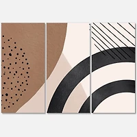 Designart - Abstract Shapes in Terracotta and Ivory Shapes III