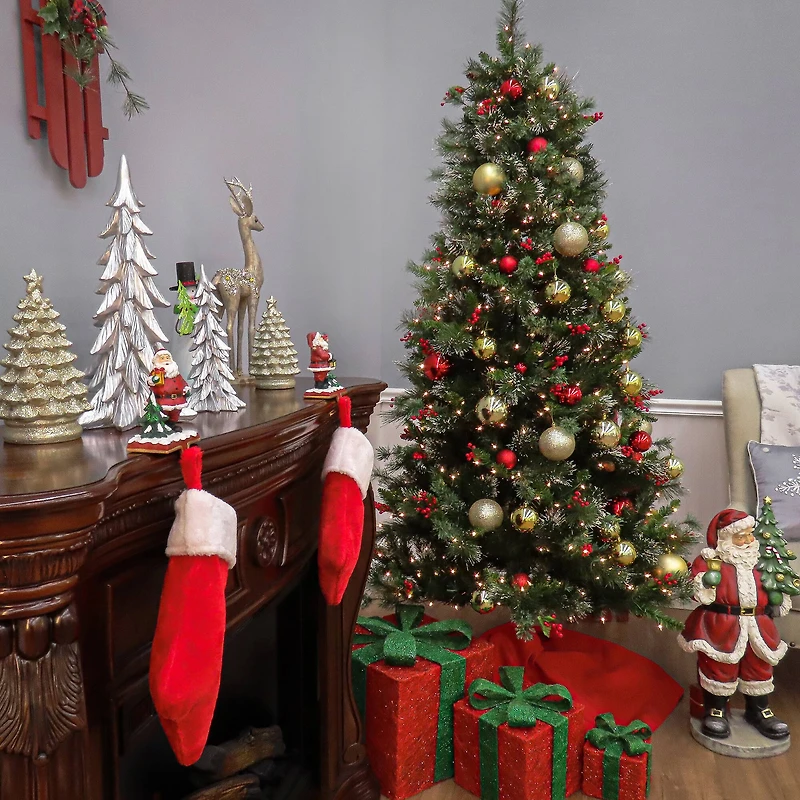 6.5ft. Pre-Lit Wintry Pine® Artificial Christmas Tree, Clear Lights