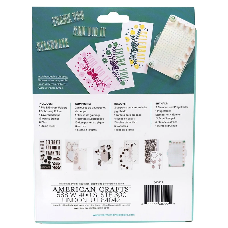 We R Memory Keepers® Floral Stamp, Die & Emboss Kit