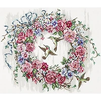 Letistitch Hummingbird Wreath Counted Cross Stitch Kit