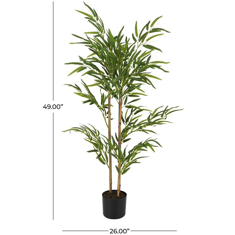 4ft. Green Bamboo Artificial Tree with Black Pot
