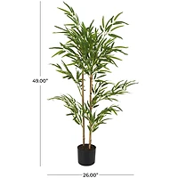 4ft. Green Bamboo Artificial Tree with Black Pot