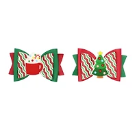 Christmas Tree & Cocoa Bow Hair Clips by Creatology™