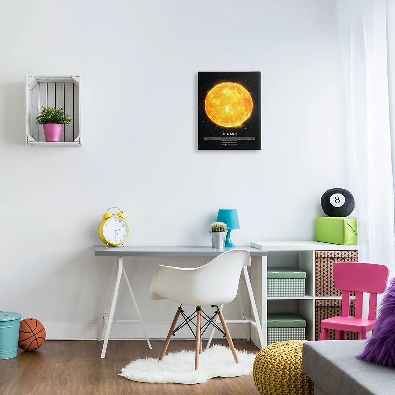 Stupell Industries Milky Way Sun Infographic Outer Space Astrological Facts Canvas Wall Art