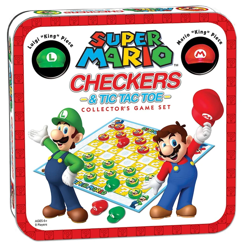 USAopoly™ Super Mario™ Checkers & Tic Tac Toe Collector's Game Set