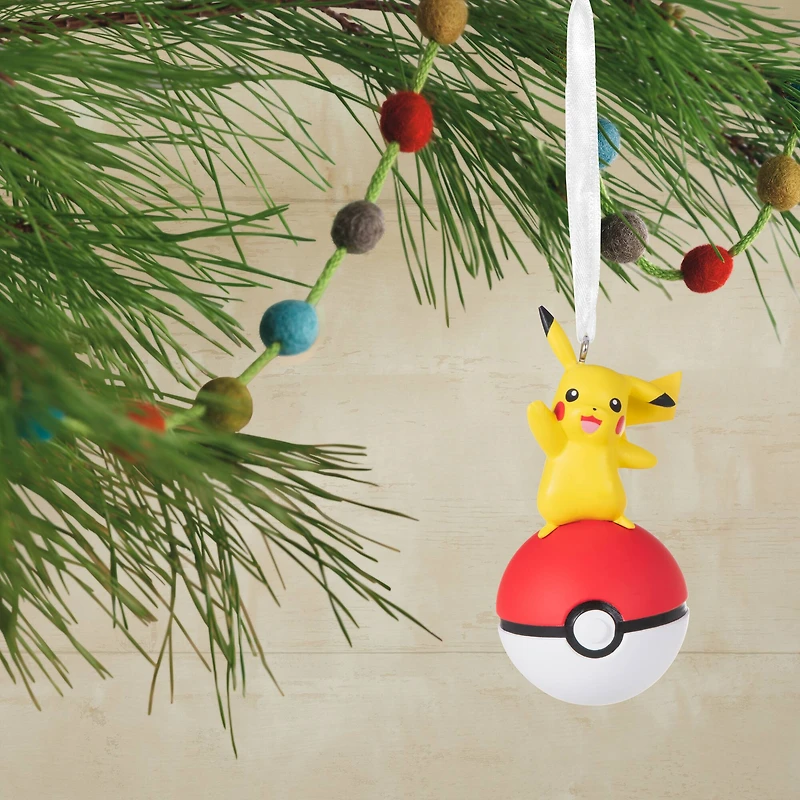 Hallmark 3" Pokémon™ Pikachu on Poké Ball Ornament