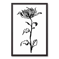 Tall Botanical 20" x 30" Black Framed Canvas - Set of 2