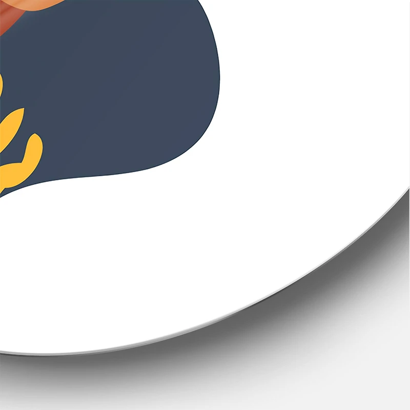 Designart - Abstract Flowers On Minimal Shapes VIII