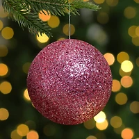 6" Glittery Pink Sequin Ball Ornament