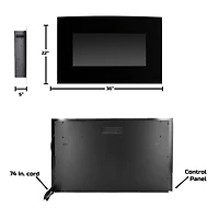 Hastings Home 36" Black Curved Electric Fireplace