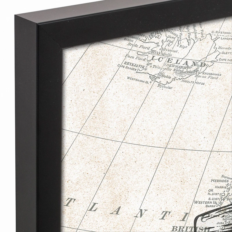 Neutral Anchor Black Framed Canvas