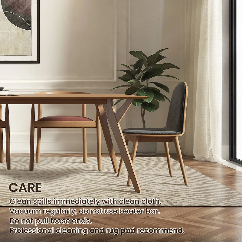 Glitzhome® 8ft. x 10ft. Ivory & Tan Geometric Area Rug