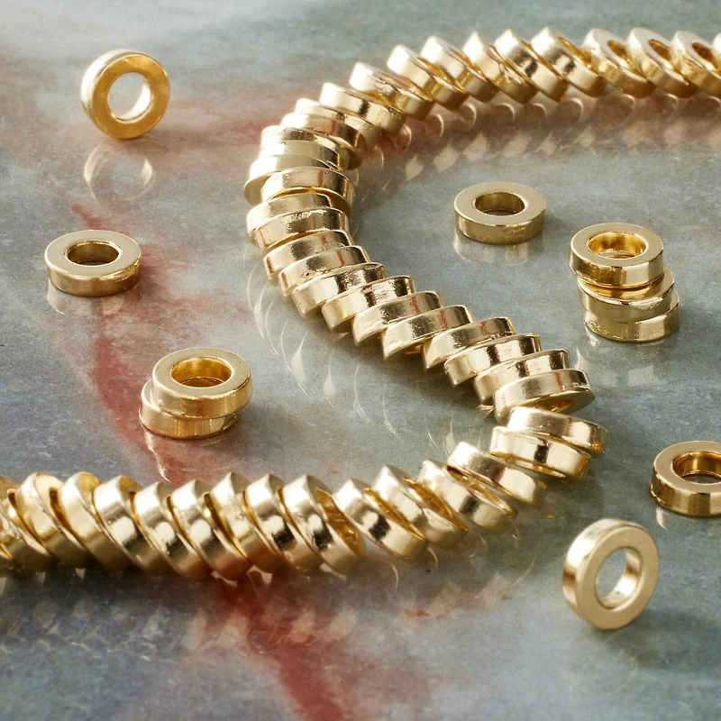 Gold Metal Disc Beads by Bead Landing
