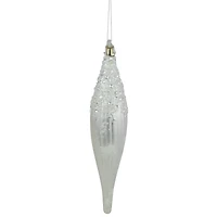 9.5" Sequined Icicle Glass Christmas Ornament