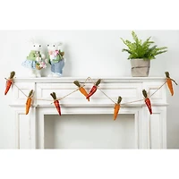 Glitzhome® Easter Burlap Carrots Garland