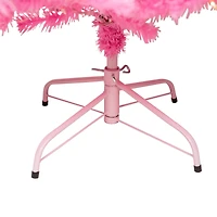 7ft. Pre-Lit Medium Pink Pine Artificial Christmas Tree, Clear Lights