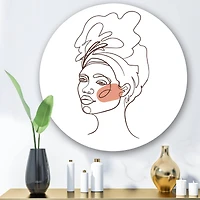 Designart - One Line Portrait of African American Woman III