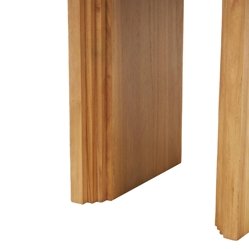 23.5" Brown Wood Cutout Arch Side End Accent Table