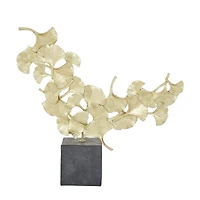 CosmoLiving by Cosmopolitan 18" Gold Contemporary Gingko Leaf Sculpture