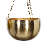 Gold Metal Glam Hanging Planter Set