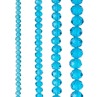 Turquoise Faceted Glass Rondelle Beads by Bead Landing™