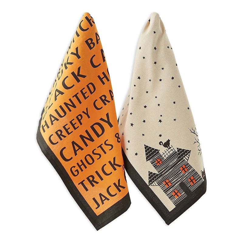 DII® Haunted Hollow Printed Dishtowels Set