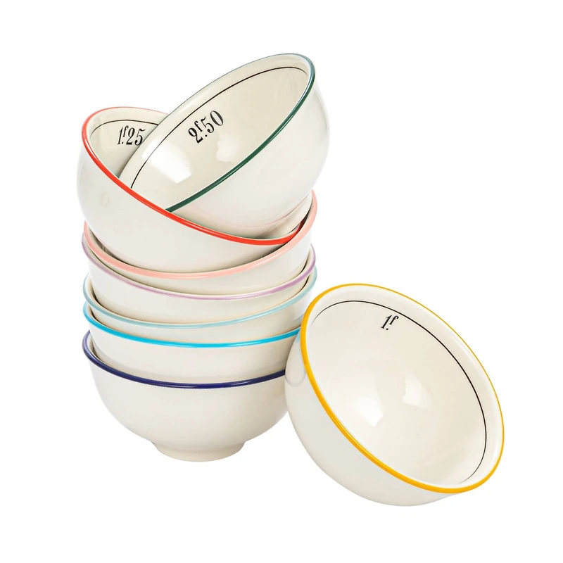 Hello Honey® 4.75" Factorial Numbers Design Stoneware Bowl Set