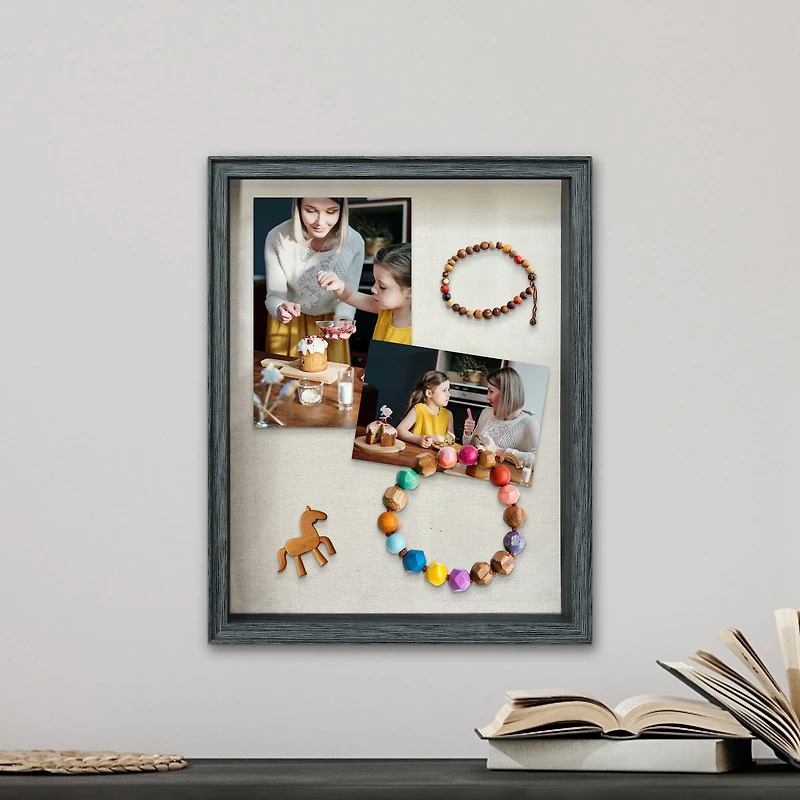 11" x 14" Gray Wood Grain Shadow Box by Studio Décor®