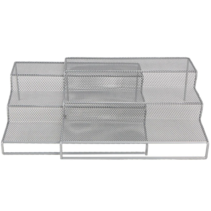 Mind Reader 3-Tier Silver Metal Mesh Multipurpose Kitchen Storage Organizer, 2ct.