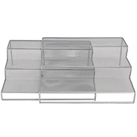 Mind Reader 3-Tier Silver Metal Mesh Multipurpose Kitchen Storage Organizer, 2ct.