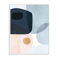 Stupell Industries Mod Shapes Blue Navy & Peach Overlapping Abstract White Framed Wall Art