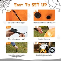 Glitzhome® 6ft. Lighted 3 Ghosts In Jack-O'-Lantern Pumpkin with Scream Inflatable Décor