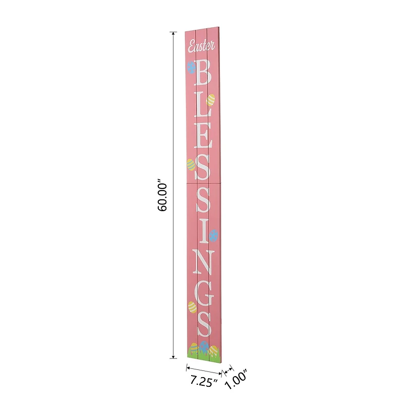 Glitzhome® 60'' Easter Blessings Wooden Porch Sign