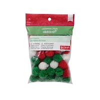 Red, White & Green Yarn Poms by Creatology™