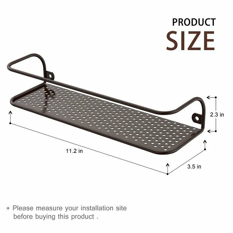 NEX™ Brown Wall-Mount Metal Spice Racks with Guard Rail, 4ct.