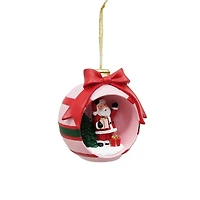 4" Hello Santa with Pink Bow Ornament by Ashland®