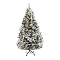 6ft. Pre-Lit White River Mountain Pine Artificial Christmas Tree, Clear LED Lights