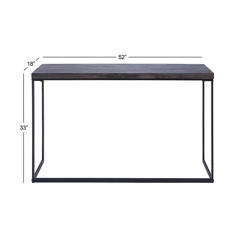 Black Contemporary Metal Console Table, 33" x 52"