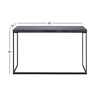 Black Contemporary Metal Console Table, 33" x 52"