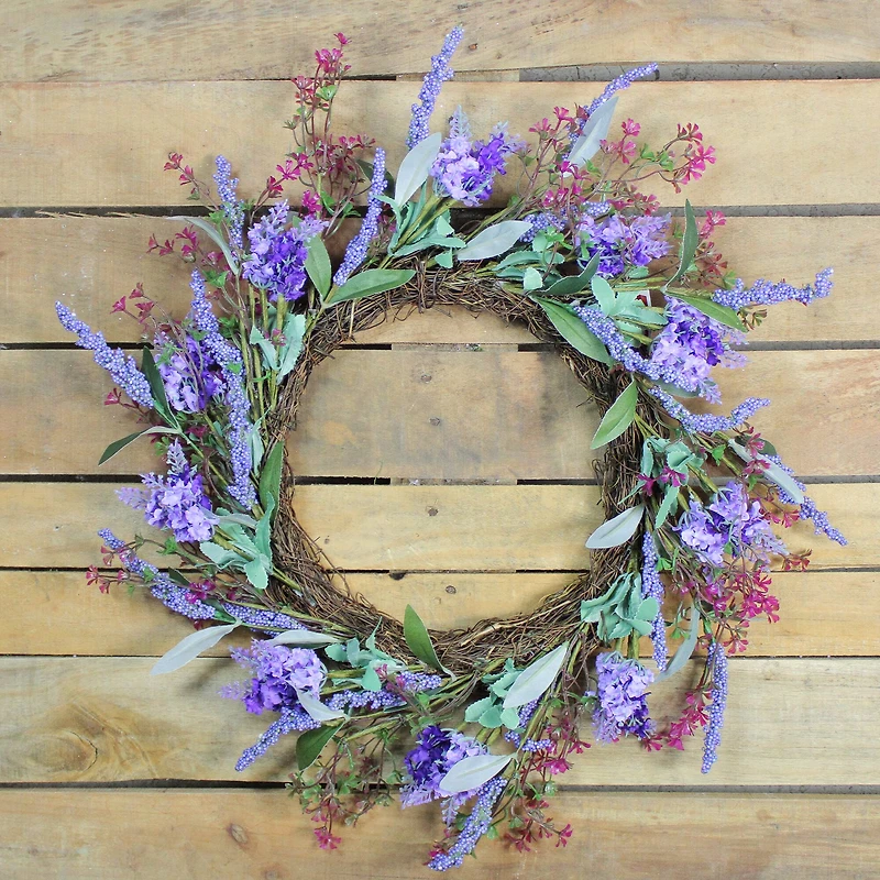 18" Floral & Lavender Spring Wreath