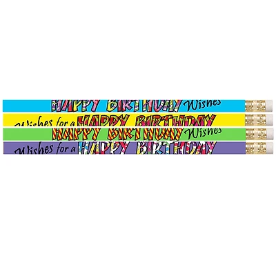 Musgrave Pencil Company Happy Birthday Wishes Pencil, 12 Packs of 12