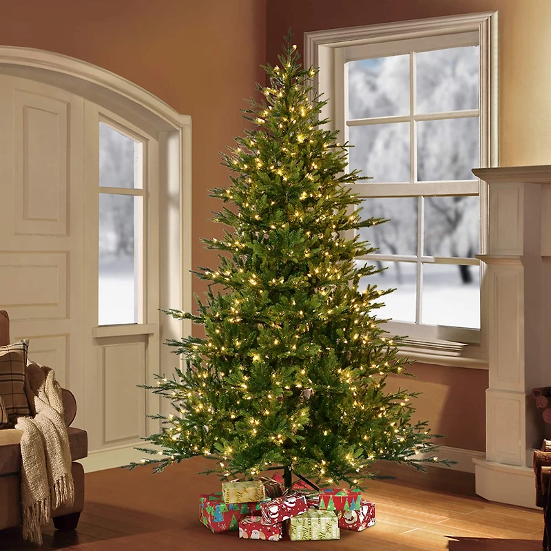 7.5ft. Pre-Lit Balsam Fir Artificial Christmas Tree, Clear Lights