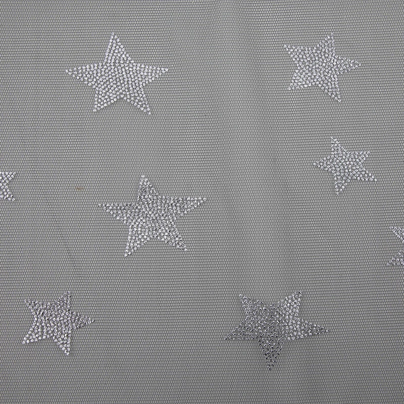 Wyla Black Stars Mesh Polyester Fabric
