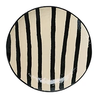 Hello Honey® 8" Black & White Round Hand-Painted Textured Stoneware Plates, 2ct.
