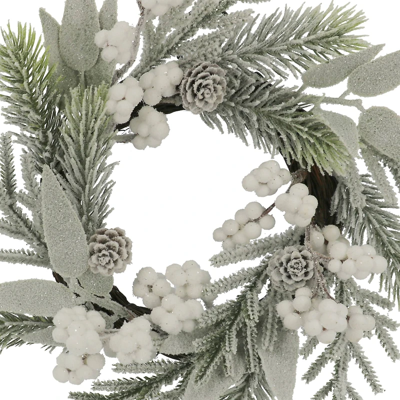 12" Mini Snowy White Berry & Pinecone Wreath by Ashland®