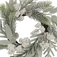 12" Mini Snowy White Berry & Pinecone Wreath by Ashland®