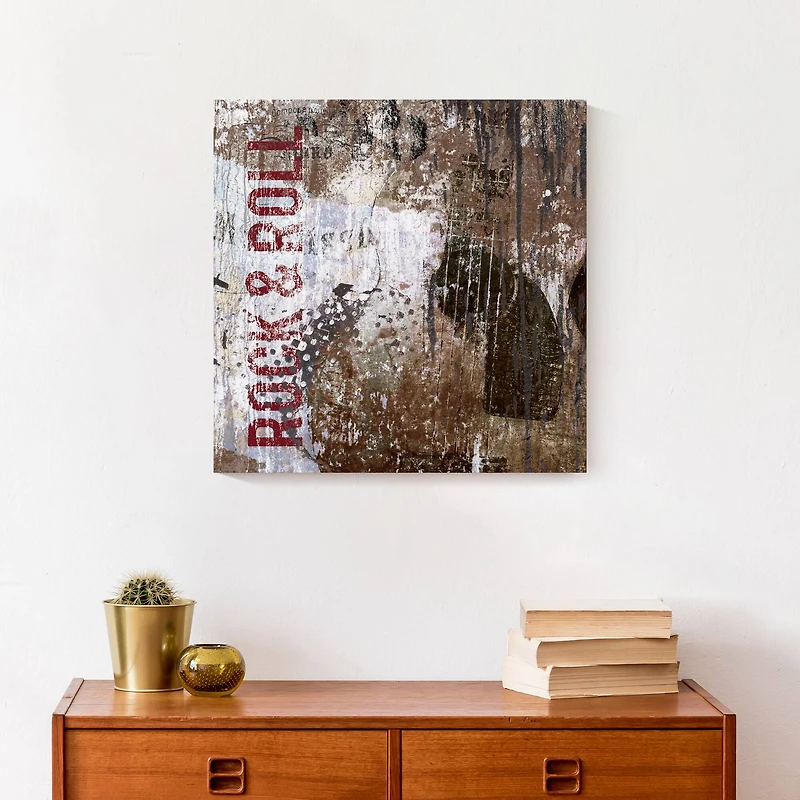 Rock And Roll Guitar 16" x 16" Canvas Wall Art